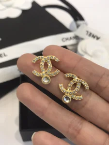 Essenceofluxury Womens Jewelry Chanel Crystals CC Logo Earrings A39PP180 AA191397
