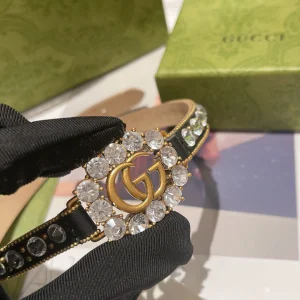 Essenceofluxury Womens Jewelry Gucci Leather Choker Necklace with Double G A173PP280 AA192758