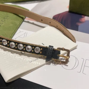 Essenceofluxury Womens Jewelry Gucci Leather Choker Necklace with Double G A173PP280 AA192758