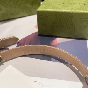 Essenceofluxury Womens Jewelry Gucci Leather Choker Necklace with Double G A173PP280 AA192758