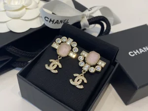 Essenceofluxury Womens Jewelry Chanel Crystals CC Logo Earrings A39PP180 AA192820