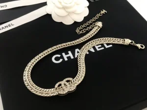 Replica Womens Jewelry Chanel Crystals CC Logo Chain Choker Necklace A39PP280 AA193040