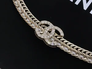 Replica Womens Jewelry Chanel Crystals CC Logo Chain Choker Necklace A39PP280 AA193040