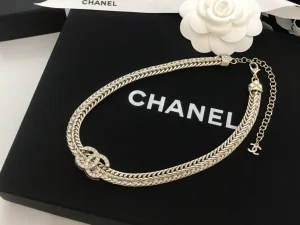 Replica Womens Jewelry Chanel Crystals CC Logo Chain Choker Necklace A39PP280 AA193040