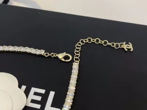 Essenceofluxury Womens Jewelry Chanel Crystals CC Logo Choker Necklace A39PP280 AA193209