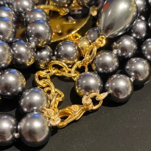 Essenceofluxury Womens Jewelry Chanel Long Pearls Necklace Gray A39PP280 AA193215