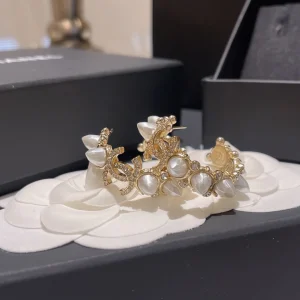 Chanel Diamonds CC Logo Earrings 