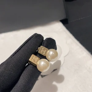 Chanel CC Dice Pearl Earrings 