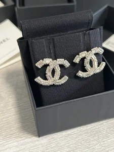 Essenceofluxury Womens Jewelry Chanel Crystals CC Logo Earrings A152PP180 AA194983