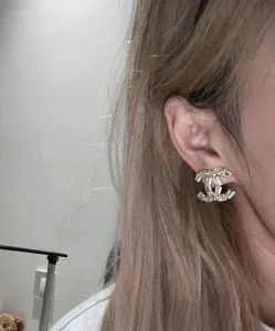 Essenceofluxury Womens Jewelry Chanel Crystals CC Logo Earrings A152PP180 AA194983