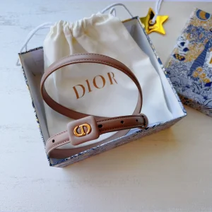 Essenceofluxury Womens Belts Dior Bobby Belt in Beige Smooth Calfskin 15MM A175PP240 AA196037