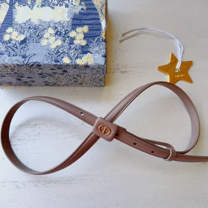 Essenceofluxury Womens Belts Dior Bobby Belt in Beige Smooth Calfskin 15MM A175PP240 AA196037