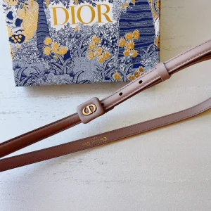 Essenceofluxury Womens Belts Dior Bobby Belt in Beige Smooth Calfskin 15MM A175PP240 AA196037