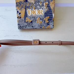 Essenceofluxury Womens Belts Dior Bobby Belt in Beige Smooth Calfskin 15MM A175PP240 AA196037
