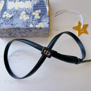 Essenceofluxury Womens Belts Dior Bobby Belt in Black Smooth Calfskin 15MM A175PP240 AA196036