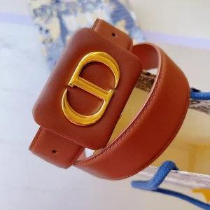 Essenceofluxury Womens Belts Dior Bobby Belt in Brown Smooth Calfskin 34MM A175PP240 AA196033