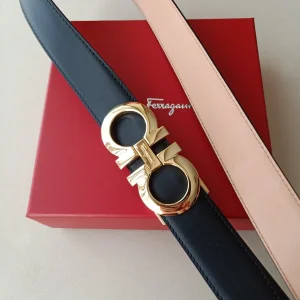 Essenceofluxury Womens Belts Ferragamo Leather Belt in Black 34MM A175PP240 AA196074