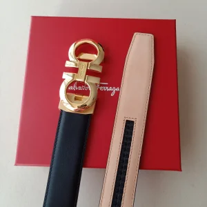Essenceofluxury Womens Belts Ferragamo Leather Belt in Black 34MM A175PP240 AA196074