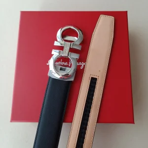 Essenceofluxury Womens Belts Ferragamo Leather Belt in Black 34MM A175PP240 AA196075