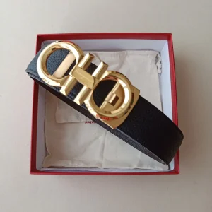 Ferragamo Leather Belt Black 34MM 