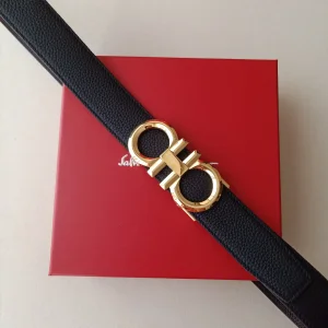 Essenceofluxury Womens Belts Ferragamo Leather Belt in Black 34MM A175PP240 AA196077