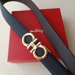 Essenceofluxury Womens Belts Ferragamo Leather Belt in Black 34MM A175PP240 AA196077