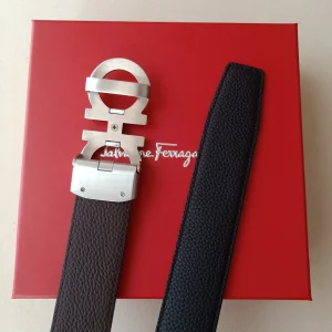 Essenceofluxury Womens Belts Ferragamo Leather Belt in Black 34MM A175PP240 AA196078