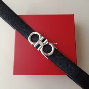 Essenceofluxury Womens Belts Ferragamo Leather Belt in Black 34MM A175PP240 AA196078