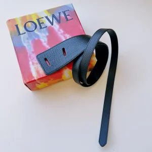 Essenceofluxury Womens Belts Loewe Leather Knot Belt in Black 40MM A175PP240 AA196026