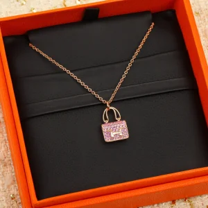 Hermes Amulettes Constance Necklaces Purple 