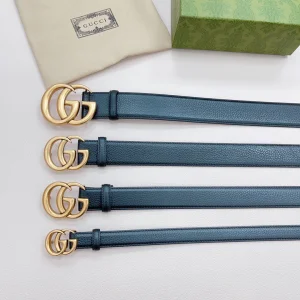 Essenceofluxury Womens Belts Gucci Double G Black Leather Belt A175PP240 AA197872