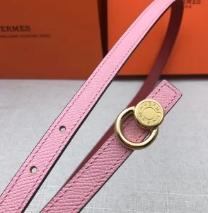 Essenceofluxury Womens Belts Hermes Leather Belt in Pink Red 13MM A175PP240 AA197861
