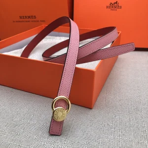 Essenceofluxury Womens Belts Hermes Leather Belt in Pink Red 13MM A175PP240 AA197861