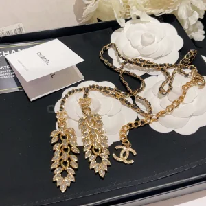 Chanel Crystals Wheat Chain Necklace 