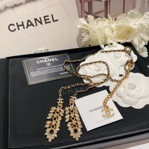 Essenceofluxury Womens Jewelry Chanel Crystals Wheat Chain Necklace A173PP280 AA197856