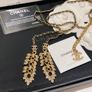 Essenceofluxury Womens Jewelry Chanel Crystals Wheat Chain Necklace A173PP280 AA197856