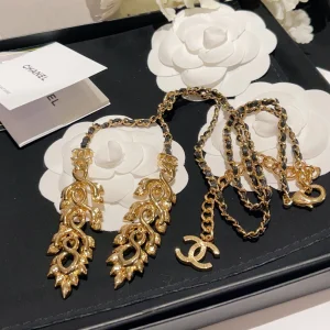 Essenceofluxury Womens Jewelry Chanel Crystals Wheat Chain Necklace A173PP280 AA197856