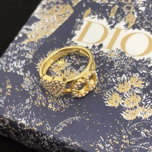 Essenceofluxury Womens Jewelry Dior Gold Clair D Lune Rings A39PP180 AA198661