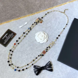 Chanel Long Multicolor Pearls Necklaces 