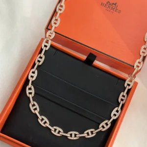 Essenceofluxury Womens Jewelry Hermes H Dancre Diamonds Links Necklaces A152PP380 AA199438