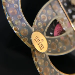 Essenceofluxury Womens Jewelry Gucci Double G Resin Brooch with Crystals A152PP180 AA199534