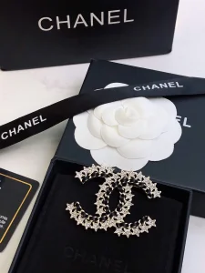 Chanel Crystal Multi Star Brooch 