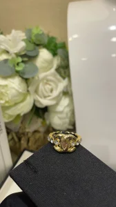 Chanel Gold CC Logo Crystals Rings 
