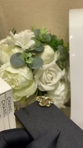 Essenceofluxury Womens Jewelry Chanel Gold CC Logo Crystals Rings A152PP180 AA199929