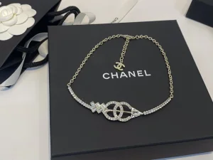 Chanel Crystals CC Logo Arrow Necklaces 