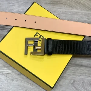 Essenceofluxury Mens Belts Fendi FF Logo Buckle Black Leather Belt 38MM A175PP240 AA200507