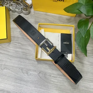 Essenceofluxury Mens Belts Fendi FF Logo Buckle Black Leather Belt 38MM A175PP240 AA200507