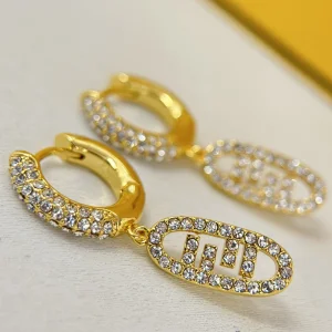 Essenceofluxury Womens Jewelry Fendi Crystals Earrings A152PP180 AA200478