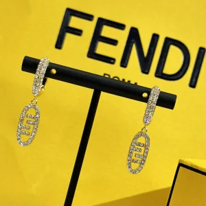 Essenceofluxury Womens Jewelry Fendi Crystals Earrings A152PP180 AA200478