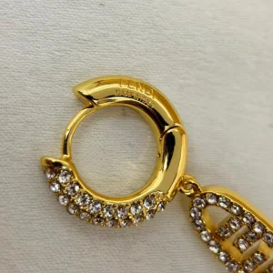 Essenceofluxury Womens Jewelry Fendi Crystals Earrings A152PP180 AA200478